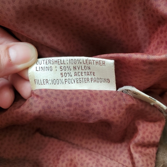 90s Vintage Patchwork Brown Leather Bomber Jacket with Grandpa Collar - Picture 6 of 9